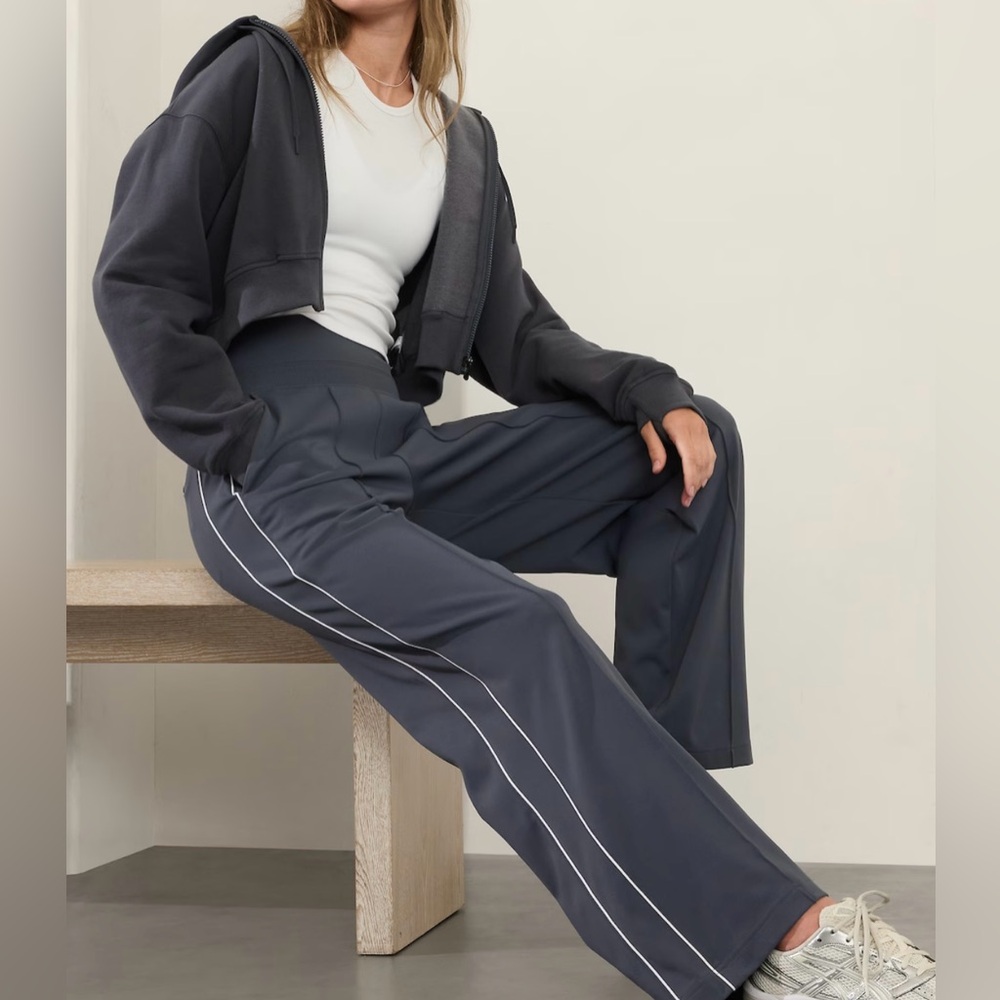 Venice High Rise Track Stripe Wide Leg Pant